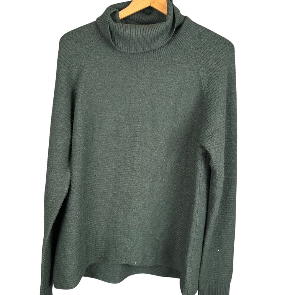 Kuhl Lea Pullover Sweater Womens Medium Green Ribbed Turtleneck Raglan Sleeve
